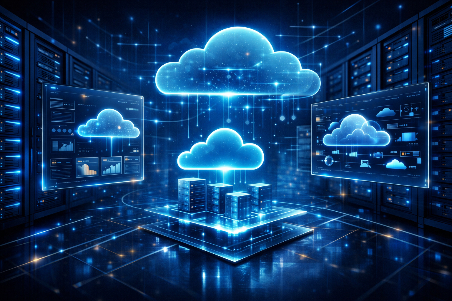 Cloud hosting infrastructure visual