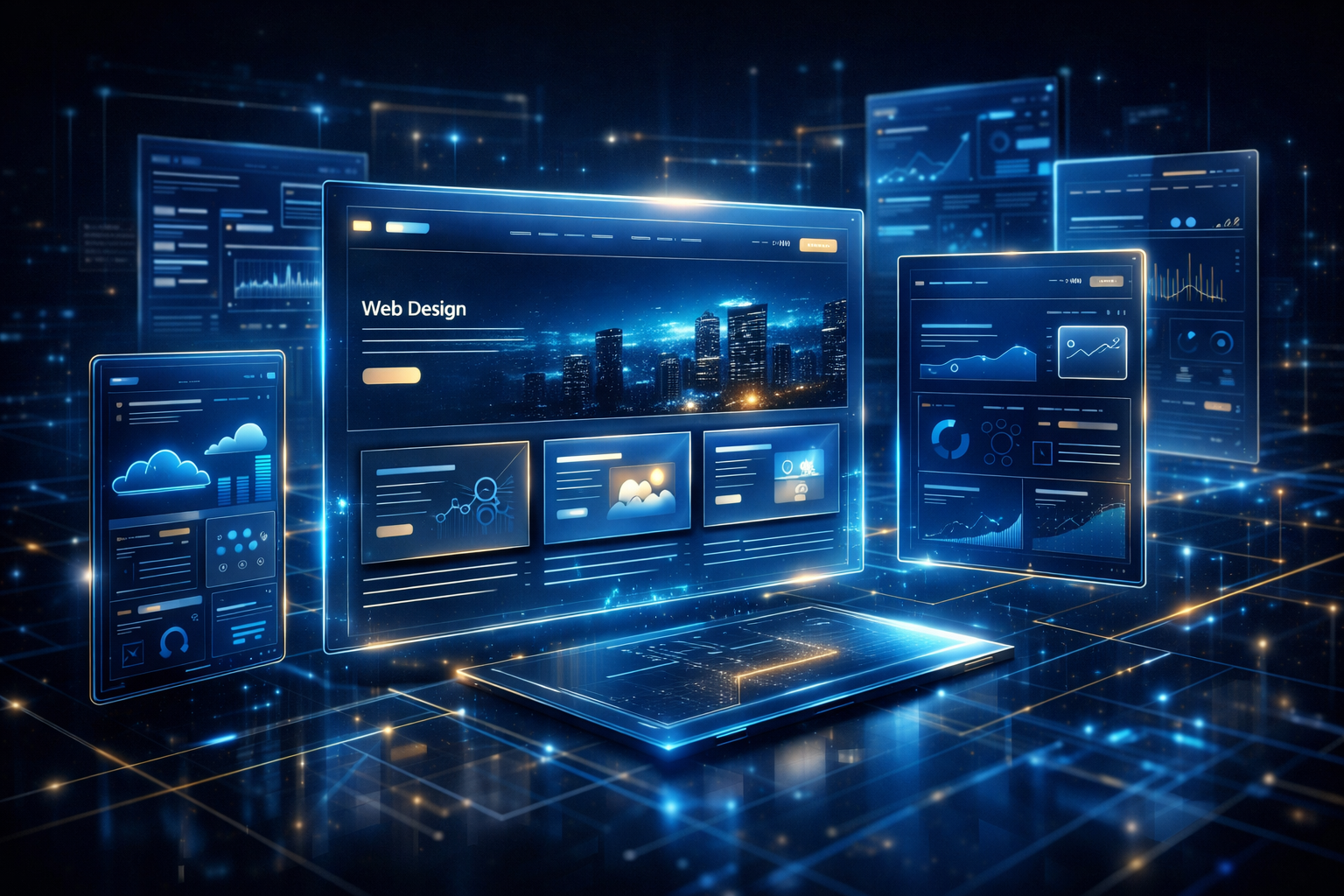 Website design holographic interface